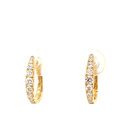 Elegant 18K Yellow Gold Inside-Out Diamond Hoop Earrings (0.40 ctw)