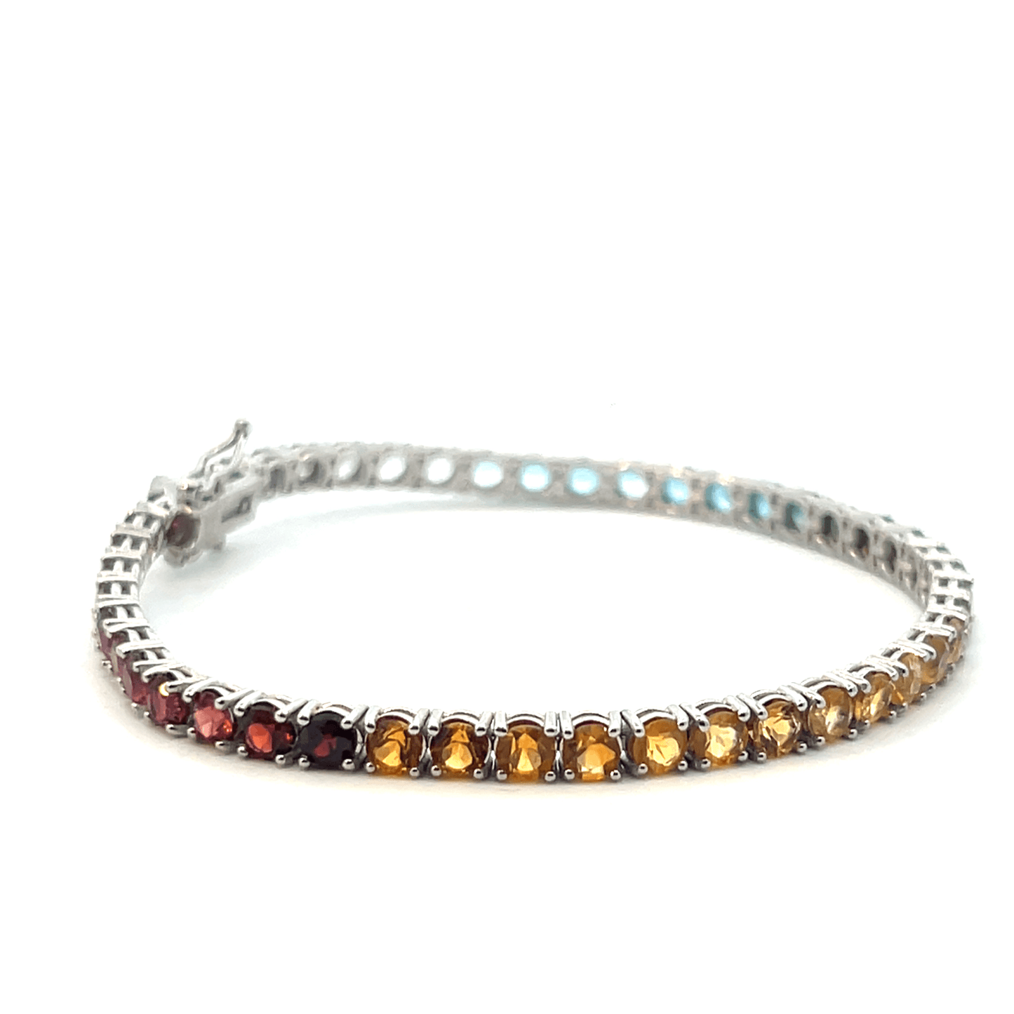 Colorful Gemstone Rainbow Tennis Bracelet