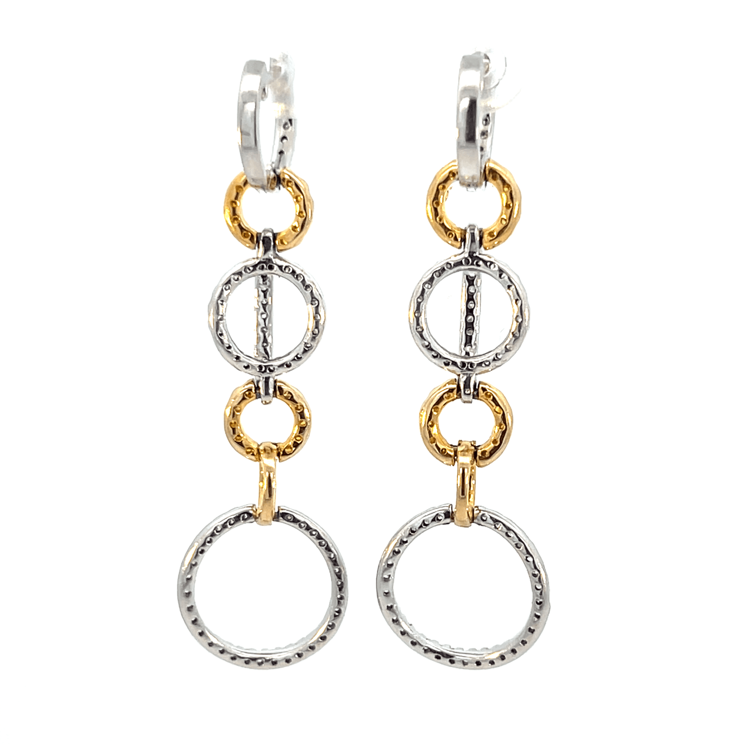 Elegant Two-Tone Drop Earrings – DE8584