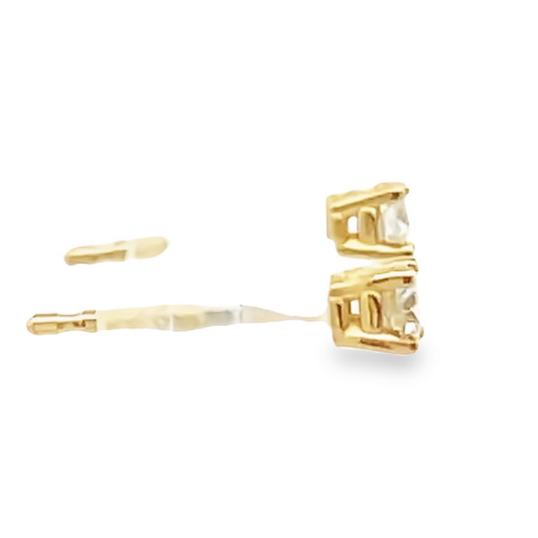 Diamond Studs Earrings White Round Diamond 0.09CT in 14K Yellow and White Gold