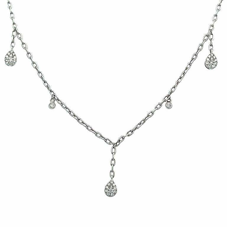 Diamond Cable Necklace 1.00CT 18K White Gold