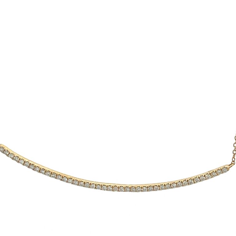 Diamond Bar Necklace 0.30CT 14K Yellow Gold