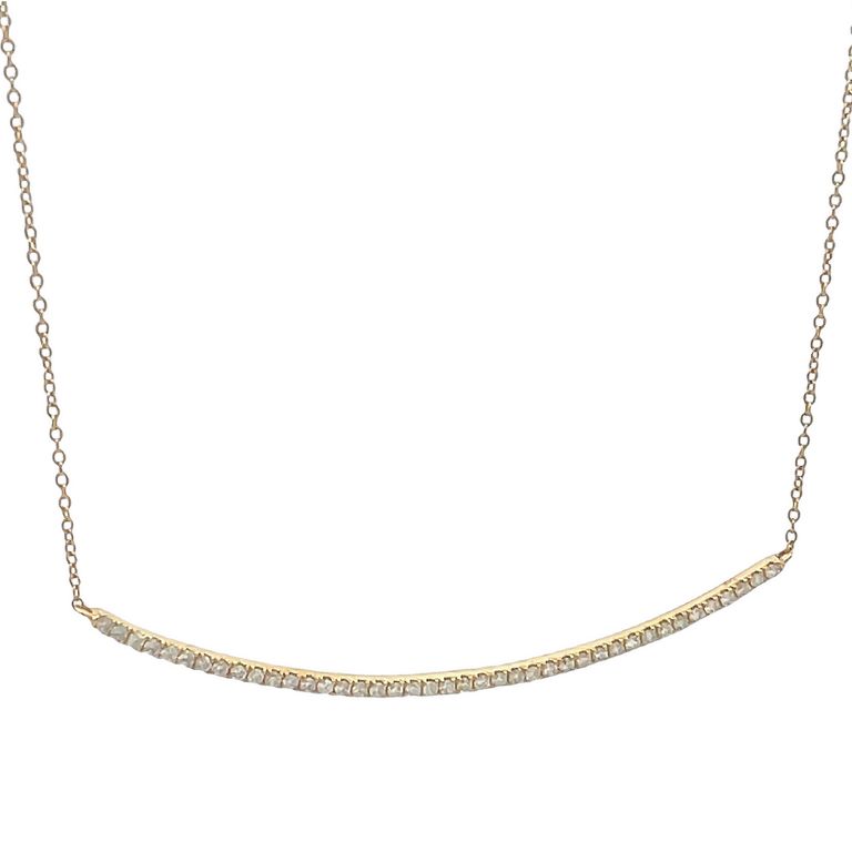 Diamond Bar Necklace 0.30CT 14K Yellow Gold